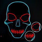 Skull Face Mask LED Light Up, Scary Skeleton Grim Reaper Costume Mask - 3 Otters