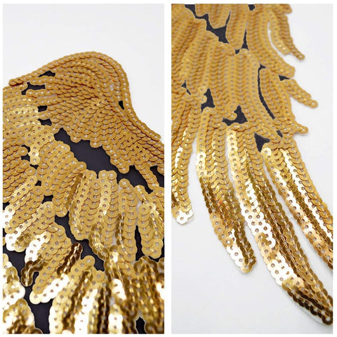 Gold Sequins Angel Wings - 3 Otters