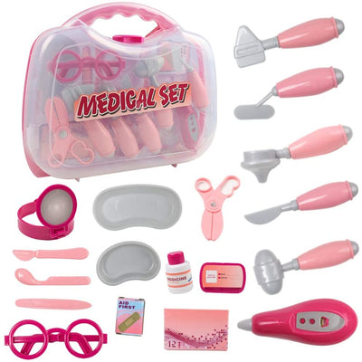 Dr Kit for Kids, 18PCS Toy Medical Kits Doctor Toys Set, Simulation Medicine Box Doctor Nurse Medical Kit with Carry Case, Pretend Play Set