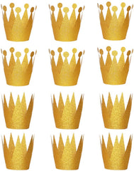 Gold Crown Hats, 12PCS Party Crown Hats Caps for Birthday Wedding Celebration