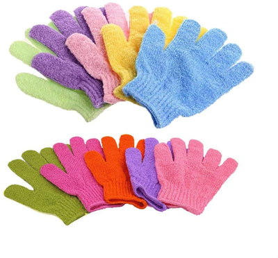 Bath Gloves, Exfoliating Gloves Spa Gloves Shower Glove Facial Gloves Bath Body Scrub Shower Gloves Body Spa, 5 Pair(5 Color)