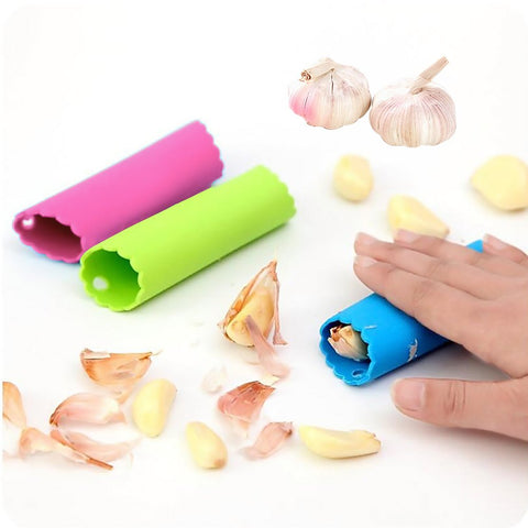 Silicone Garlic Peeler, Silicone Garlic Roller Peeling Tube Tool for Useful Kitchen Tools, Random Color, 3 PCS - 3 Otters