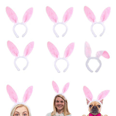Plush Bunny Ears Hairbands, Cute Bunny Headband Halloween Bunny Ears Hairbands for Party Decoration Party Favor, 6 PCS - 3 Otters