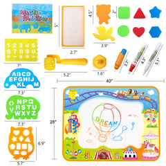 Aqua Magic Mat, Kids Painting Writing Doodle Board Toy, Coloring Painting Educational Writing Pad, Aged 2-12, 40X 28inch - 3 Otters