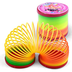 Rainbow Magic Spring, 12 PCS Colorful Rainbow Neon Plastic Spring Toy - 3 Otters