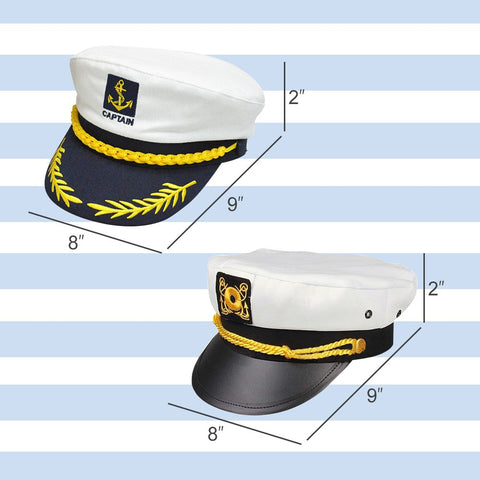 Sailor Captain Hat, Navy Marine Admiral Caps Yacht Costume with Random Accessory - 3 Otters