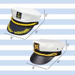 Sailor Captain Hat, Navy Marine Admiral Caps Yacht Costume with Random Accessory - 3 Otters
