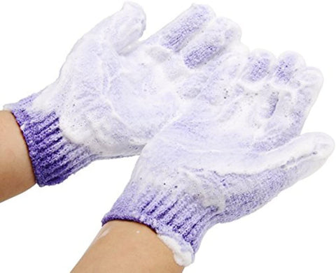Bath Gloves, Exfoliating Gloves Spa Gloves Shower Glove Facial Gloves Bath Body Scrub Shower Gloves Body Spa, 5 Pair(5 Color)