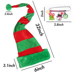 Long Striped Felt Elf Hat - 3 Otters