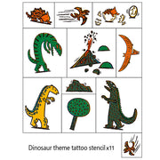 3otters Dinosaur theme tattoo stencil