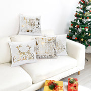 Hot-stamped Snowflakes Christmas Decorative Sofa Pillowcase - 3 Otters