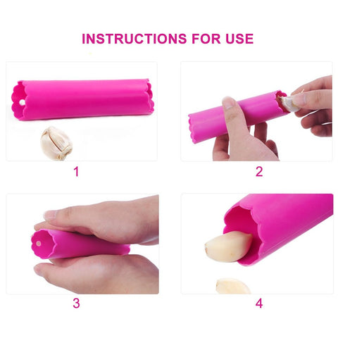 Silicone Garlic Peeler, Silicone Garlic Roller Peeling Tube Tool for Useful Kitchen Tools, Random Color, 3 PCS - 3 Otters