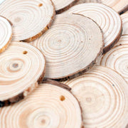 Natural Wood Slices 50pcs Natural Unfinished Wood with Jute Twine - 3 Otters