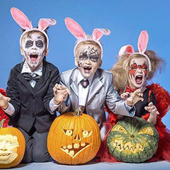 Plush Bunny Ears Hairbands, Cute Bunny Headband Halloween Bunny Ears Hairbands for Party Decoration Party Favor, 6 PCS - 3 Otters
