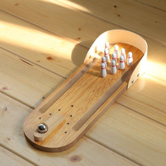 Mini Bowling, Wooden Desktop Tabletop Bowling Indoor Bowling Toy Classic Desk Ball Board Toy