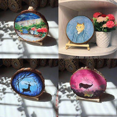 Natural Wood Slices 50pcs Natural Unfinished Wood with Jute Twine - 3 Otters