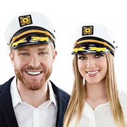 Sailor Captain Hat, Navy Marine Admiral Caps Yacht Costume with Random Accessory - 3 Otters
