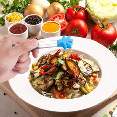 ood Tong, 4PCS Kitchen Tong with Silicon Tips, Hand-Shape Silicone Ice Tong Cooking Tongs, 5 inch