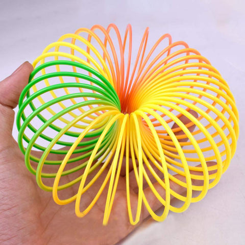 Rainbow Magic Spring, 12 PCS Colorful Rainbow Neon Plastic Spring Toy - 3 Otters