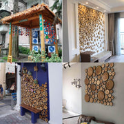 Natural Wood Slices 50pcs Natural Unfinished Wood with Jute Twine - 3 Otters