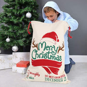 Shindel Christmas Santa Sack, 2PCS Personalized Santa Sack Bag Christmas Bag Santa Sack Canvas Bag, Large Size 26.8"x19.3"