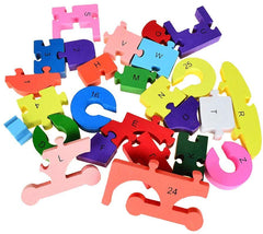 3 otters Blocks Jigsaw Puzzles, Wooden Alphabet Jigsaw Puzzle Wooden Building Blocks Animal Wooden Puzzle for Children’s Puzzles Toys - Snake & Elephant - 3 Otters