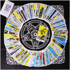 Tarot Card Deck, Tarocchi Tarotology Universal Waite Tarot Divination, A Divining Tablecloth with A Spirit Pendulum , 3PCS
