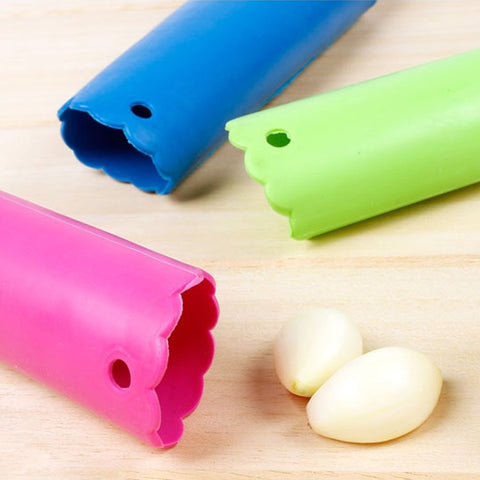 Silicone Garlic Peeler, Silicone Garlic Roller Peeling Tube Tool for Useful Kitchen Tools, Random Color, 3 PCS - 3 Otters