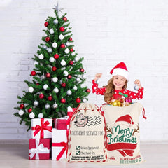 Shindel Christmas Santa Sack, 2PCS Personalized Santa Sack Bag Christmas Bag Santa Sack Canvas Bag, Large Size 26.8"x19.3"