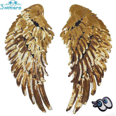 Gold Sequins Angel Wings - 3 Otters