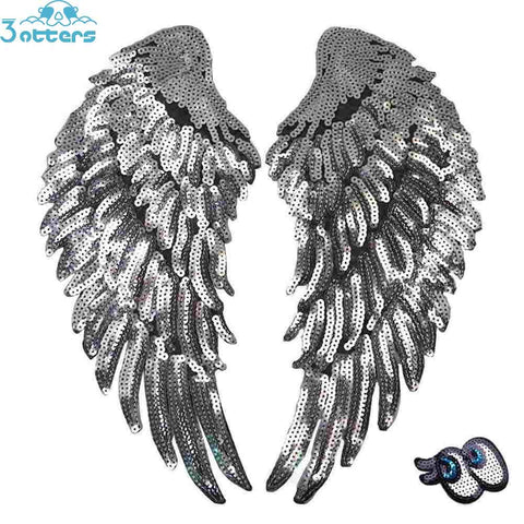 Silver Sequins Angel Wings - 3 Otters