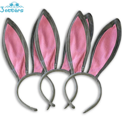 Gray Bunny Ears, Cute Bunny Headband Easter Day Party Decoration (3PCS) - 3 Otters