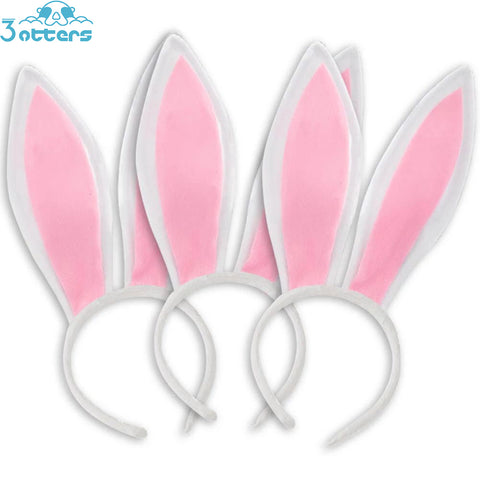 White Bunny Ears, Cute Bunny Headband Easter Day Party Decoration (3PCS) - 3 Otters