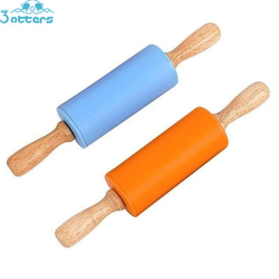Kids Size Wooden Handle Rolling Pin - 3 Otters