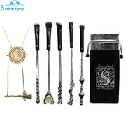 Iron Harry Potter Wizard Wand Makeup Brushes 5 Set - 3 Otters