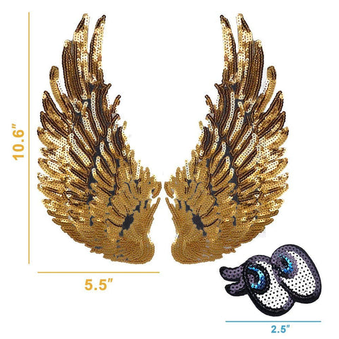 Gold Sequins Angel Wings - 3 Otters