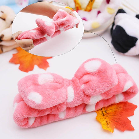 Bow Hair Band, Women Fashion Coral Fleece Elastic Bow HeadBands (6 PCS ) - 3 Otters