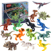 14PCS Dinosaur Building Blocks Toys, Buildable Dinosaur Building Blocks，Dinosaur Building Blocks Toys
