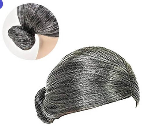 Old Lady Gray Costume Wig, Santa Grandma Wig Costume Accessories - 3 Otters