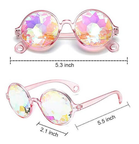 Kaleidoscope Glasses, 4PCS Rainbow Prism Sunglasses - 3 Otters