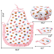 Kids Chef Costume Set, Toddler Cooking and Baking Set with Apron - 3 Otters