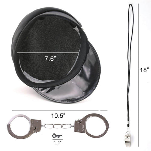 Kids Police Costumes with Hats, Whistle & Handcuffs - 3 Otters