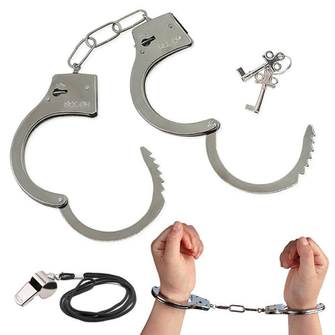 Kids Police Costumes with Hats, Whistle & Handcuffs - 3 Otters