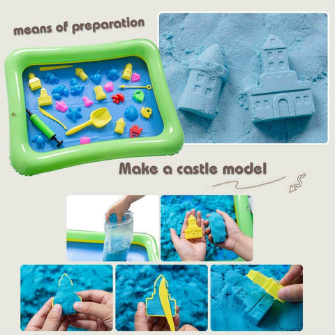 Sand Tray Toys, Magic Sand Play Kit with 45 Pcs - 3 Otters