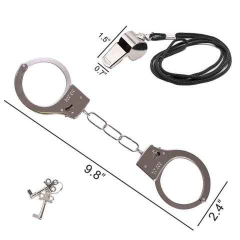 Kids Police Metal Handcuffs with Keys and Release (9PCS ) - 3 Otters