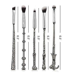 Silvery Harry Potter Wizard Wand Makeup Brushes Set - 3 Otters